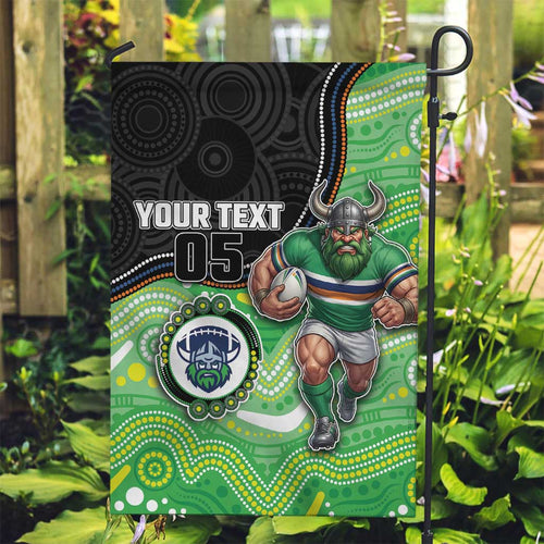 Custom Raiders Garden Flag Viking Mascot With Aboriginal Indigenous
