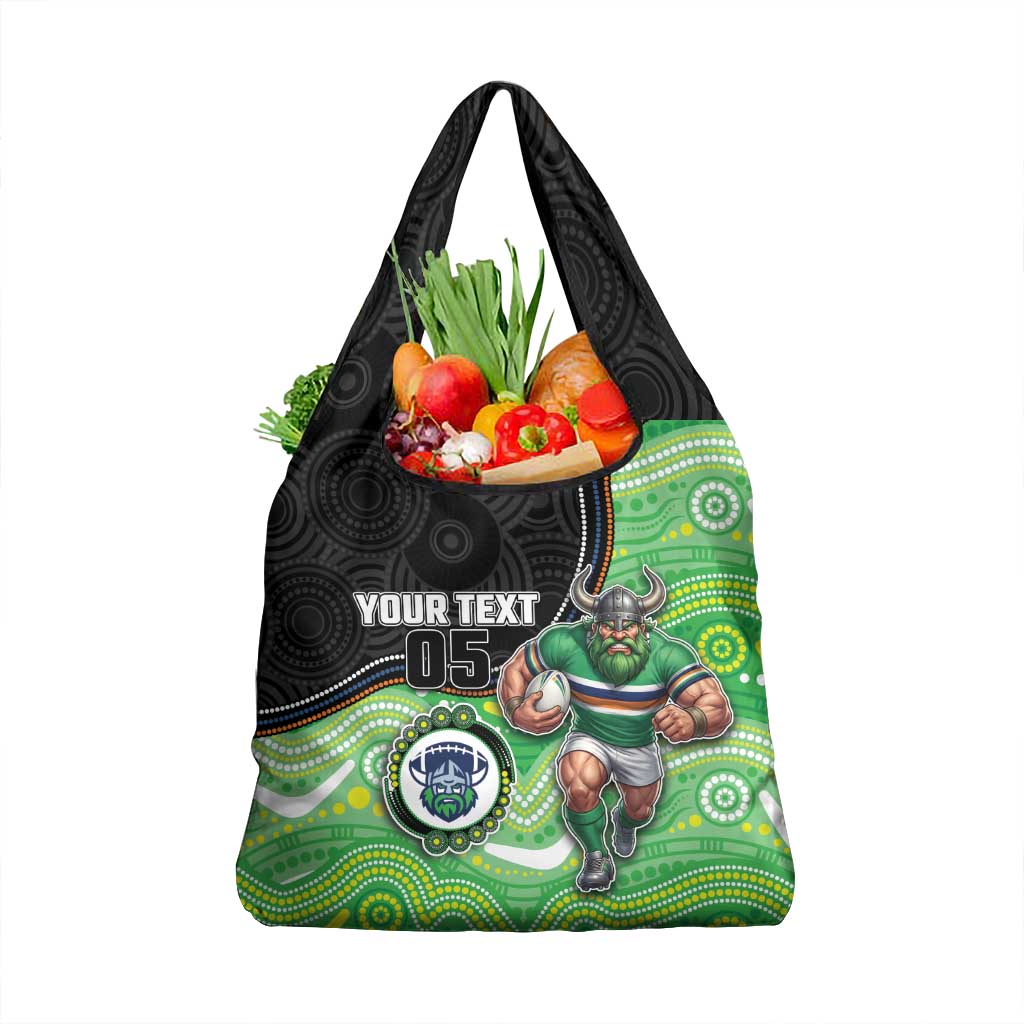 Custom Raiders Grocery Bag Viking Mascot With Aboriginal Indigenous