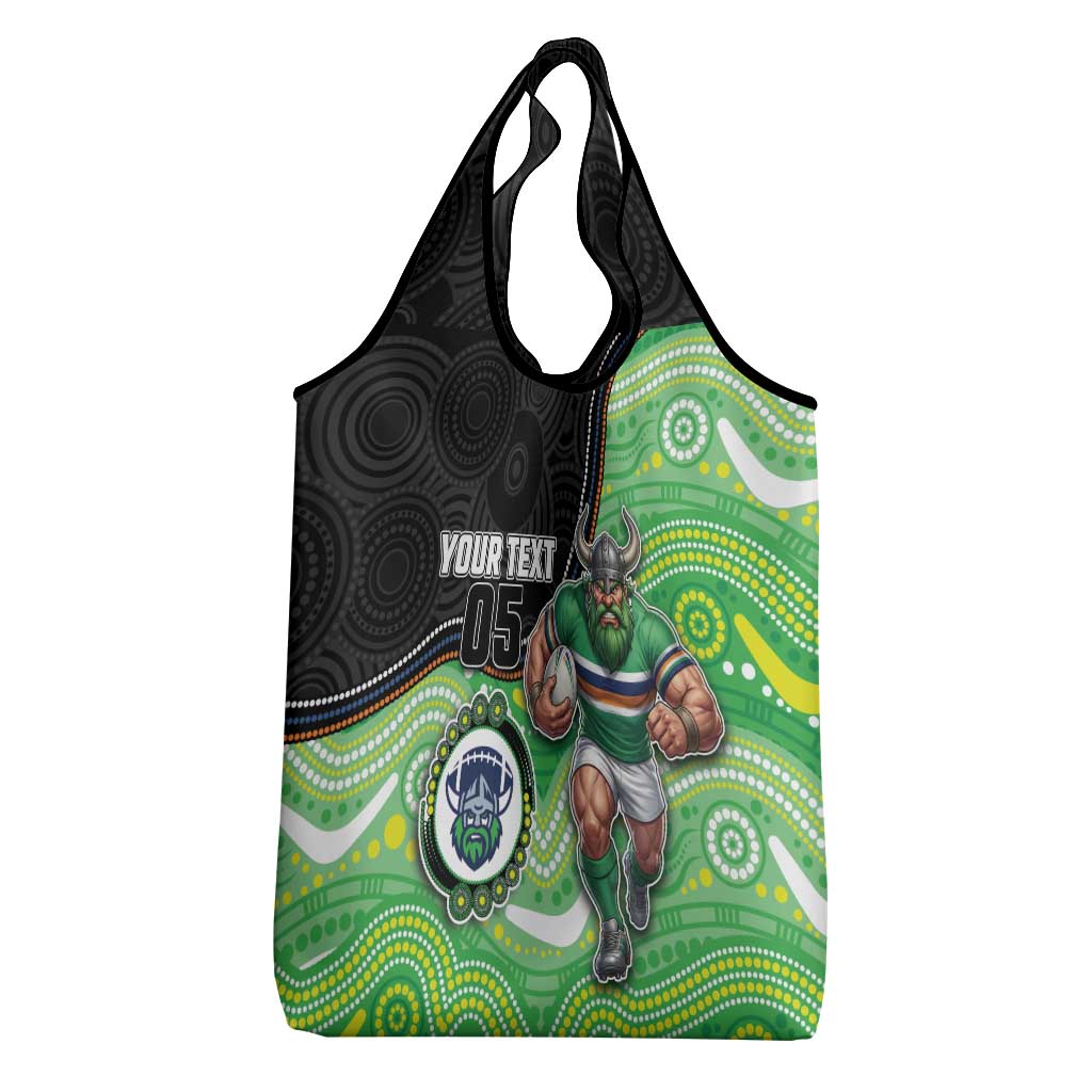 Custom Raiders Grocery Bag Viking Mascot With Aboriginal Indigenous
