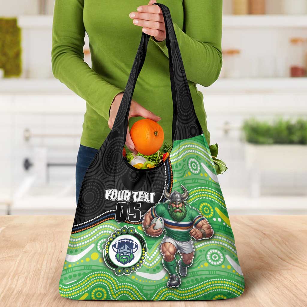 Custom Raiders Grocery Bag Viking Mascot With Aboriginal Indigenous