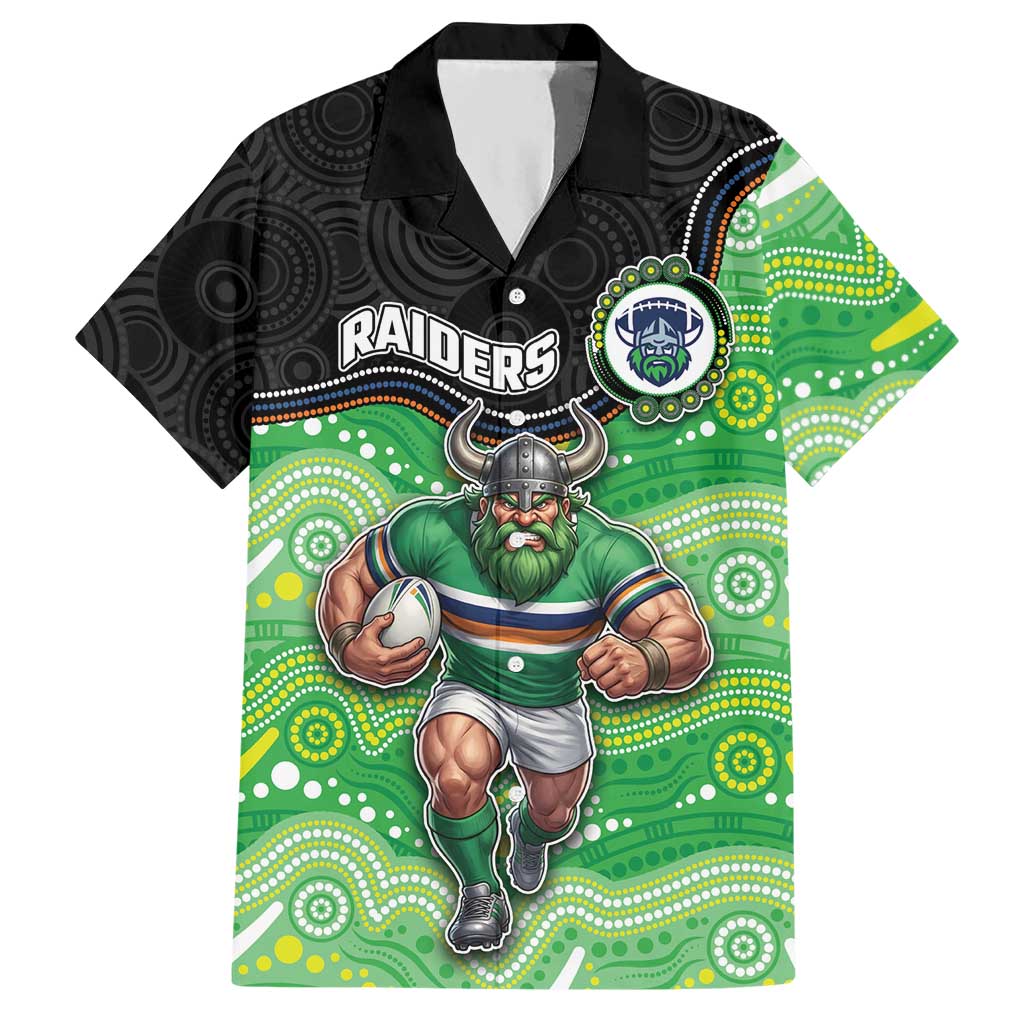 Custom Raiders Hawaiian Shirt Viking Mascot With Aboriginal Indigenous