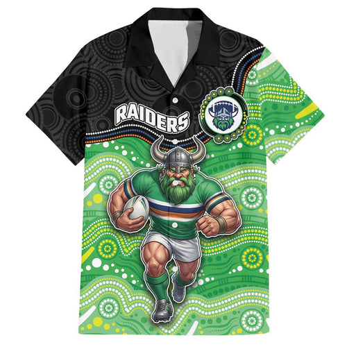 Custom Raiders Hawaiian Shirt Viking Mascot With Aboriginal Indigenous