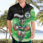 Custom Raiders Hawaiian Shirt Viking Mascot With Aboriginal Indigenous