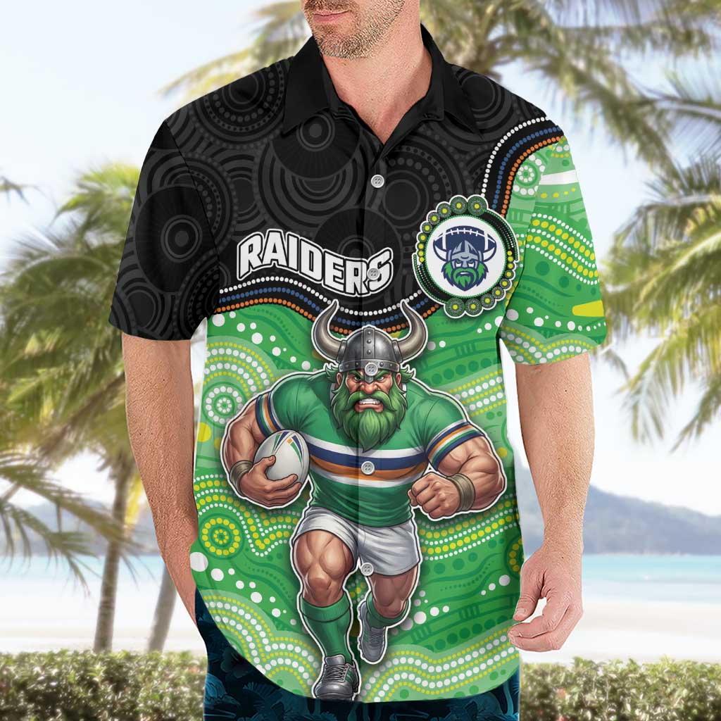 Custom Raiders Hawaiian Shirt Viking Mascot With Aboriginal Indigenous