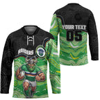 Custom Raiders Hockey Jersey Viking Mascot With Aboriginal Indigenous
