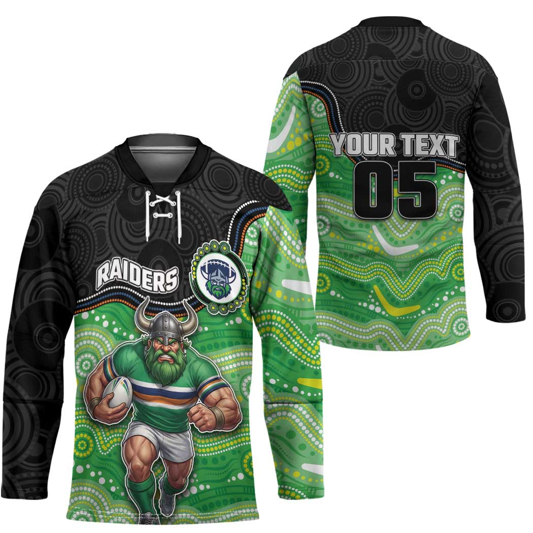 Custom Raiders Hockey Jersey Viking Mascot With Aboriginal Indigenous