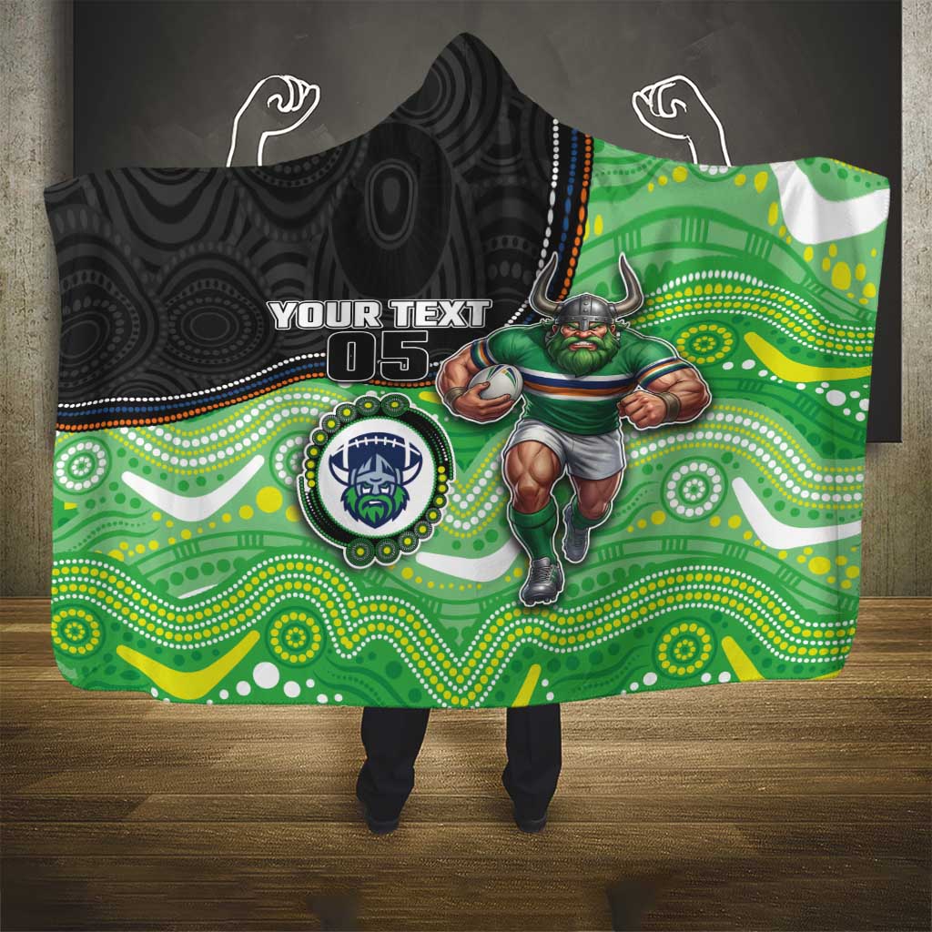 Custom Raiders Hooded Blanket Viking Mascot With Aboriginal Indigenous