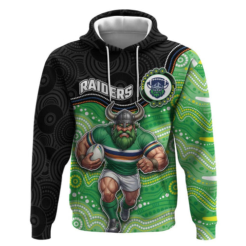 Custom Raiders Hoodie Viking Mascot With Aboriginal Indigenous
