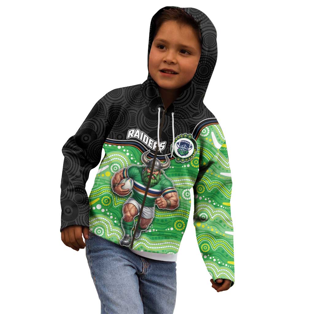 Custom Raiders Kid Hoodie Viking Mascot With Aboriginal Indigenous
