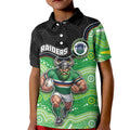 Custom Raiders Kid Polo Shirt Viking Mascot With Aboriginal Indigenous