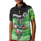 Custom Raiders Kid Polo Shirt Viking Mascot With Aboriginal Indigenous