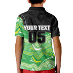 Custom Raiders Kid Polo Shirt Viking Mascot With Aboriginal Indigenous