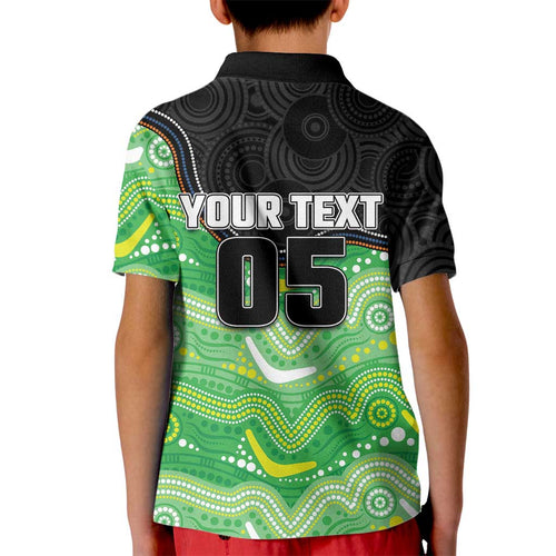 Custom Raiders Kid Polo Shirt Viking Mascot With Aboriginal Indigenous