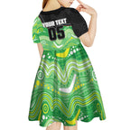 Custom Raiders Kid Short Sleeve Dress Viking Mascot With Aboriginal Indigenous
