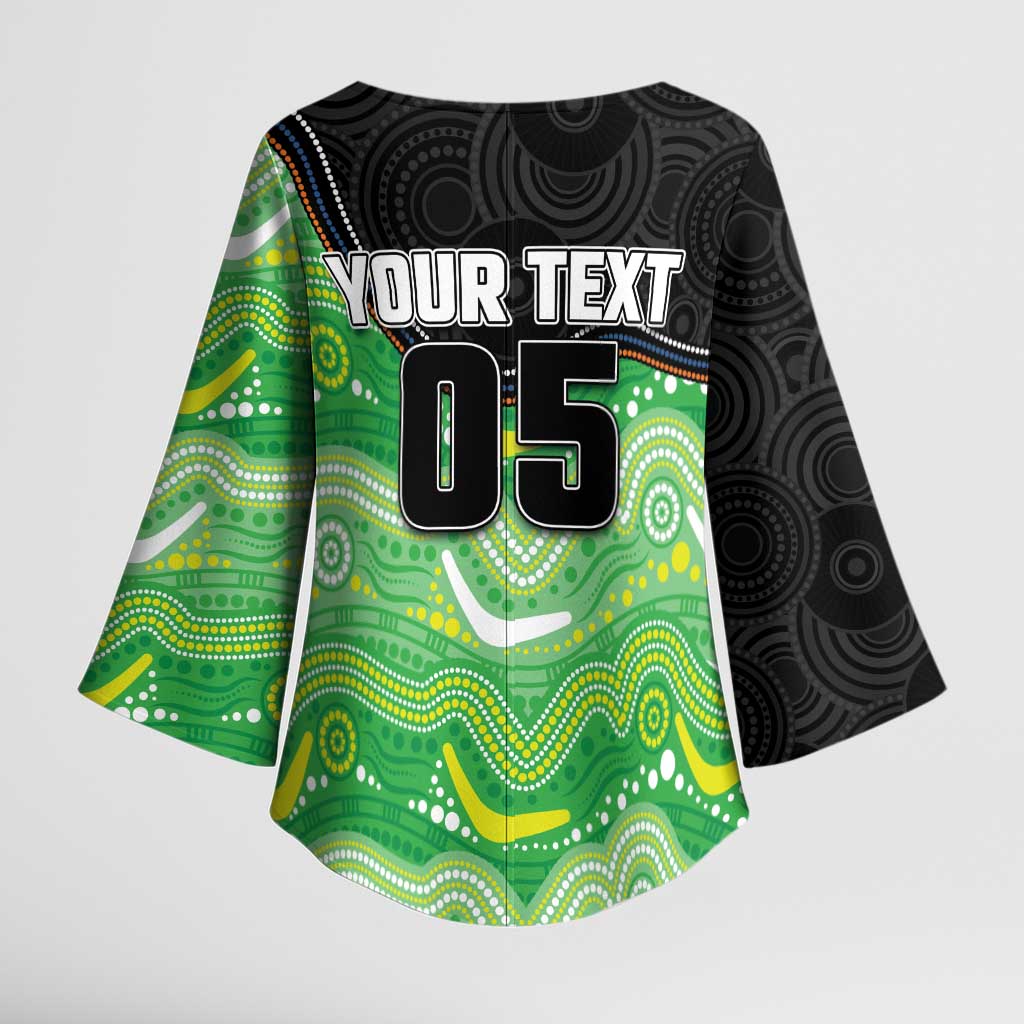 Custom Raiders Kimono Sleeve Blouse Viking Mascot With Aboriginal Indigenous