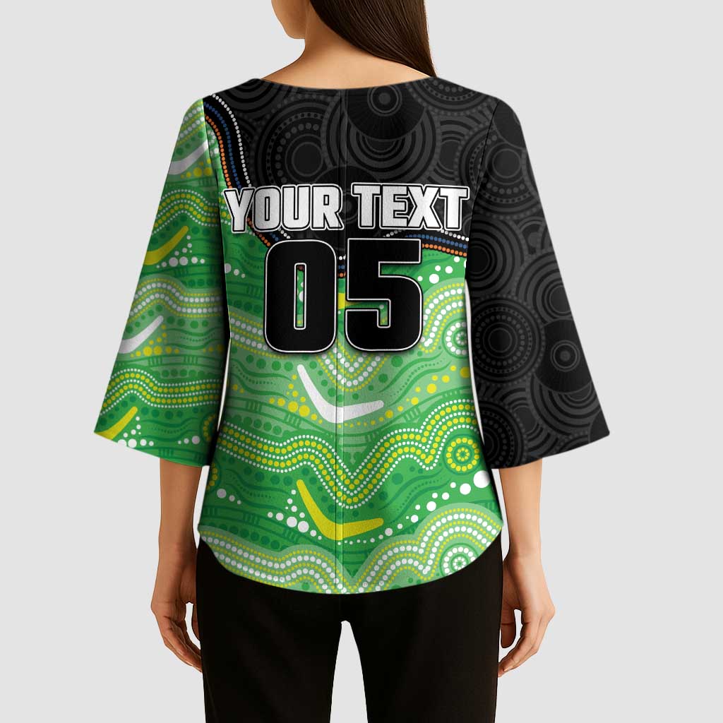 Custom Raiders Kimono Sleeve Blouse Viking Mascot With Aboriginal Indigenous