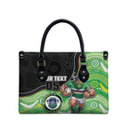 Custom Raiders Leather Bag Viking Mascot With Aboriginal Indigenous