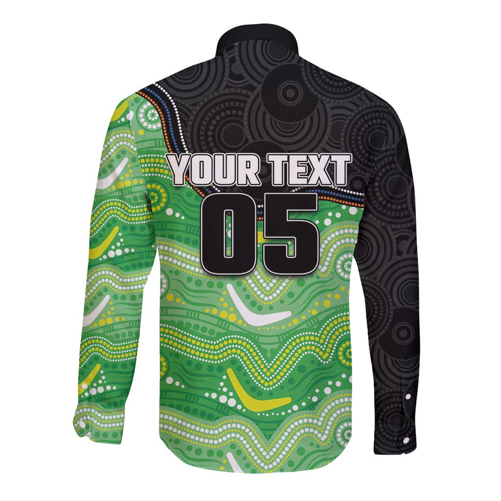Custom Raiders Long Sleeve Button Shirt Viking Mascot With Aboriginal Indigenous