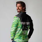 Custom Raiders Long Sleeve Polo Shirt Viking Mascot With Aboriginal Indigenous