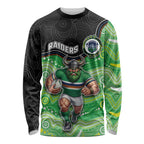 Custom Raiders Long Sleeve Shirt Viking Mascot With Aboriginal Indigenous