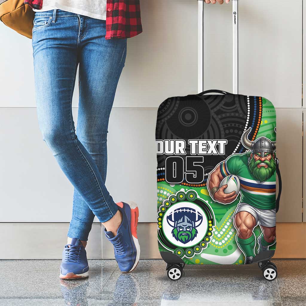 Custom Raiders Luggage Cover Viking Mascot With Aboriginal Indigenous