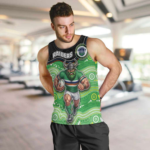 Custom Raiders Men Tank Top Viking Mascot With Aboriginal Indigenous