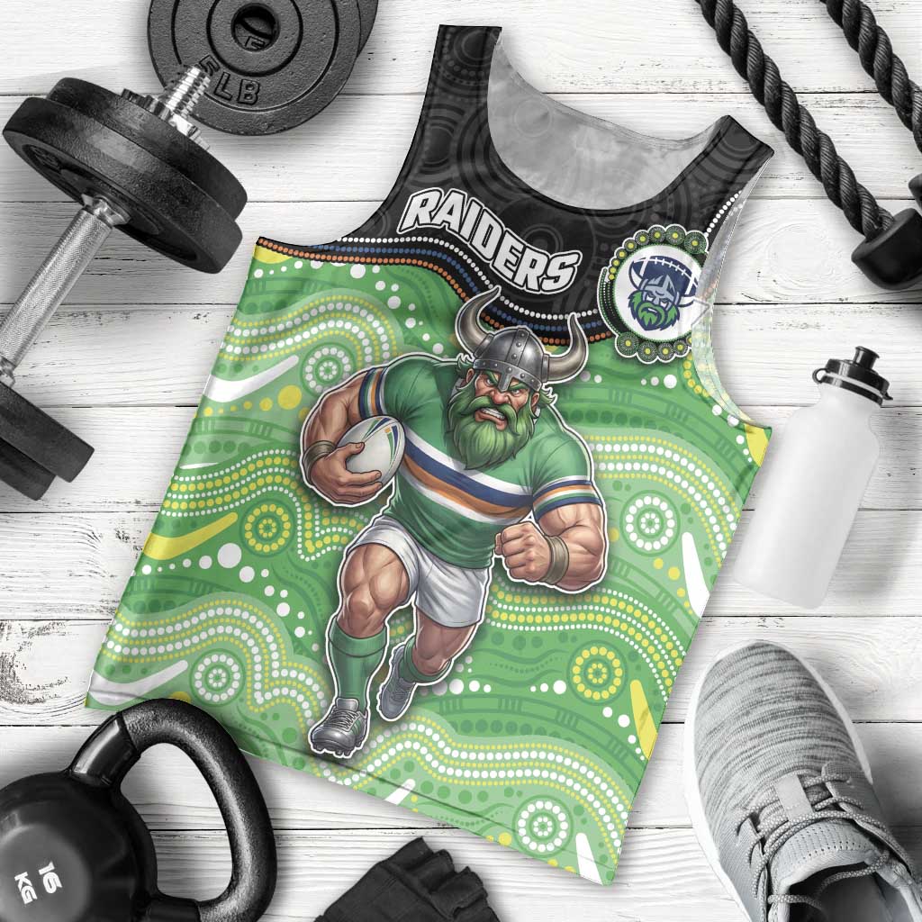 Custom Raiders Men Tank Top Viking Mascot With Aboriginal Indigenous
