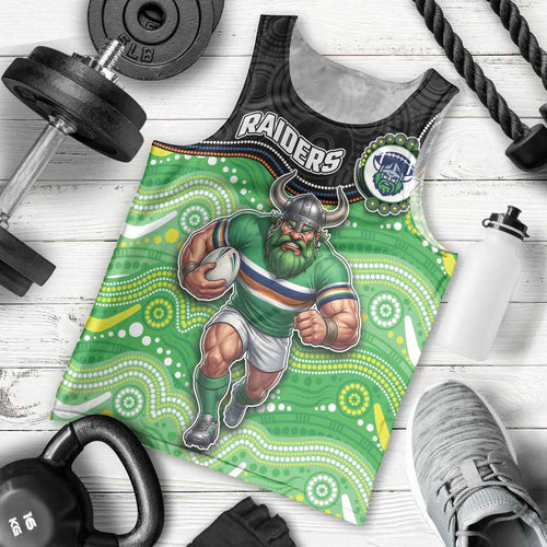 Custom Raiders Men Tank Top Viking Mascot With Aboriginal Indigenous
