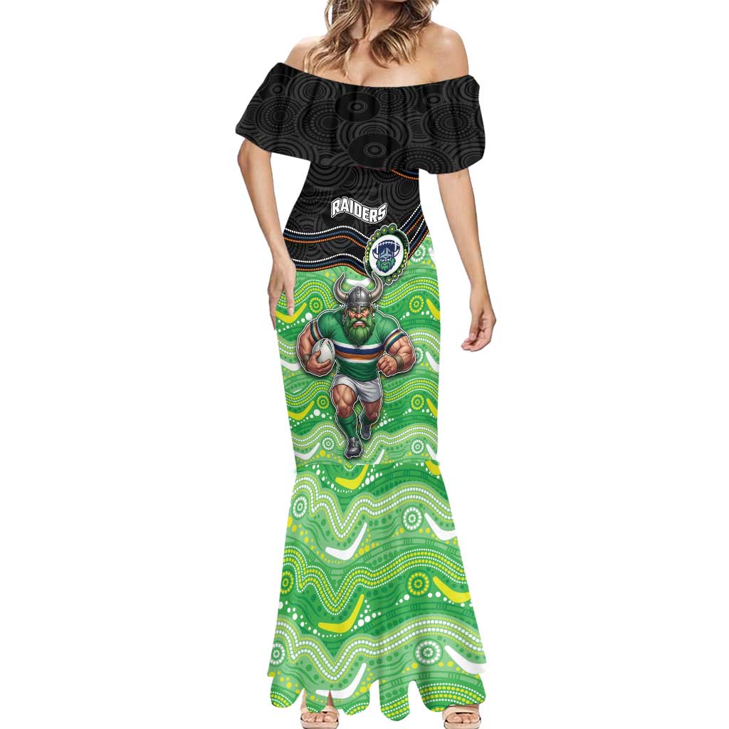 Custom Raiders Mermaid Dress Viking Mascot With Aboriginal Indigenous