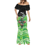 Custom Raiders Mermaid Dress Viking Mascot With Aboriginal Indigenous