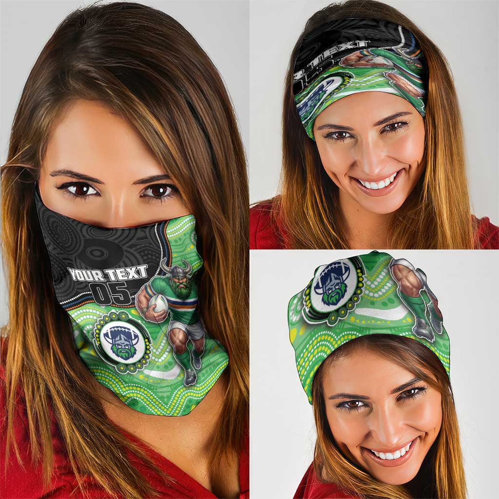 Custom Raiders Neck Gaiter Viking Mascot With Aboriginal Indigenous