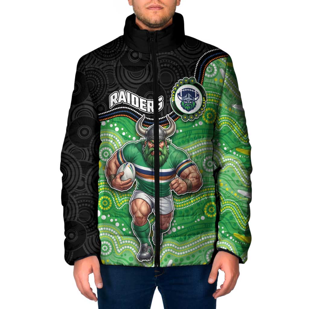 Custom Raiders Padded Jacket Viking Mascot With Aboriginal Indigenous