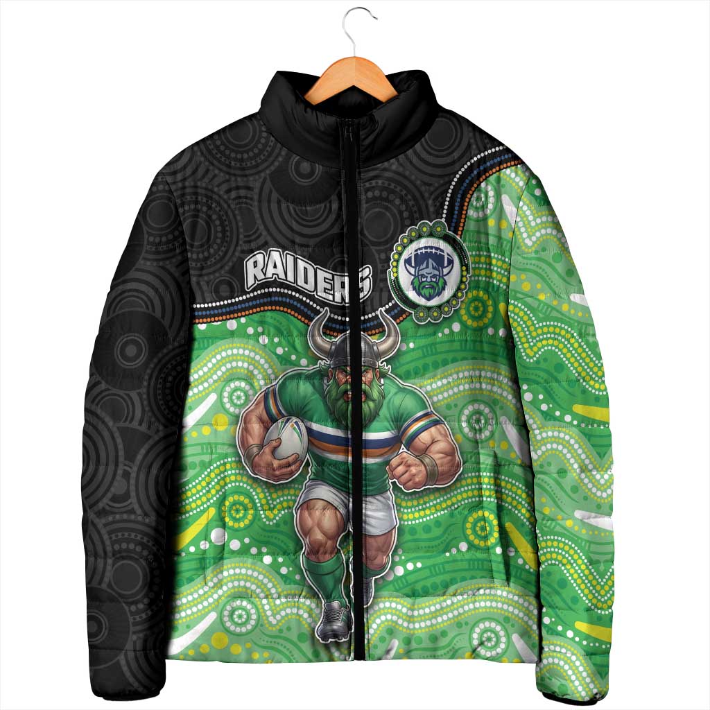 Custom Raiders Padded Jacket Viking Mascot With Aboriginal Indigenous