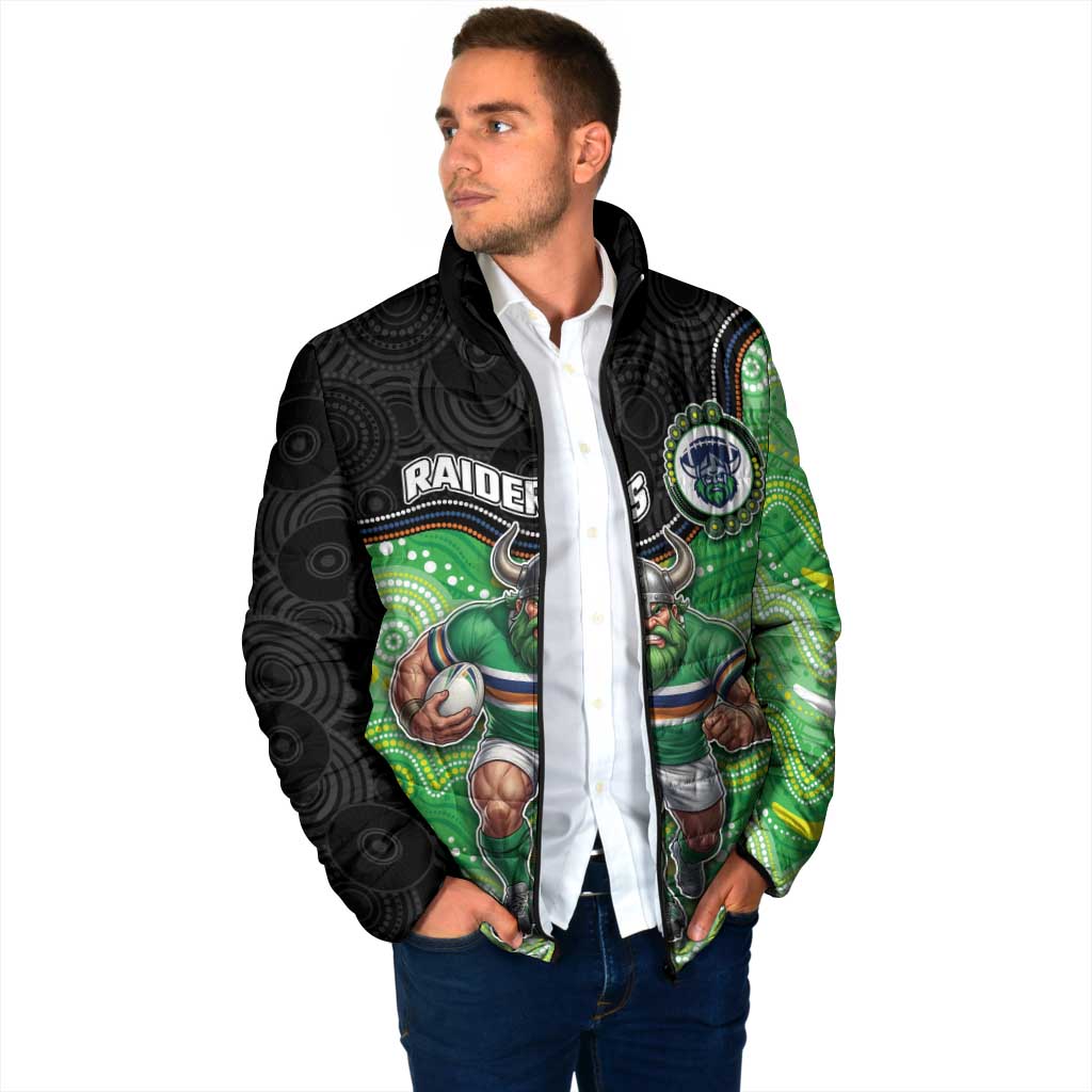 Custom Raiders Padded Jacket Viking Mascot With Aboriginal Indigenous