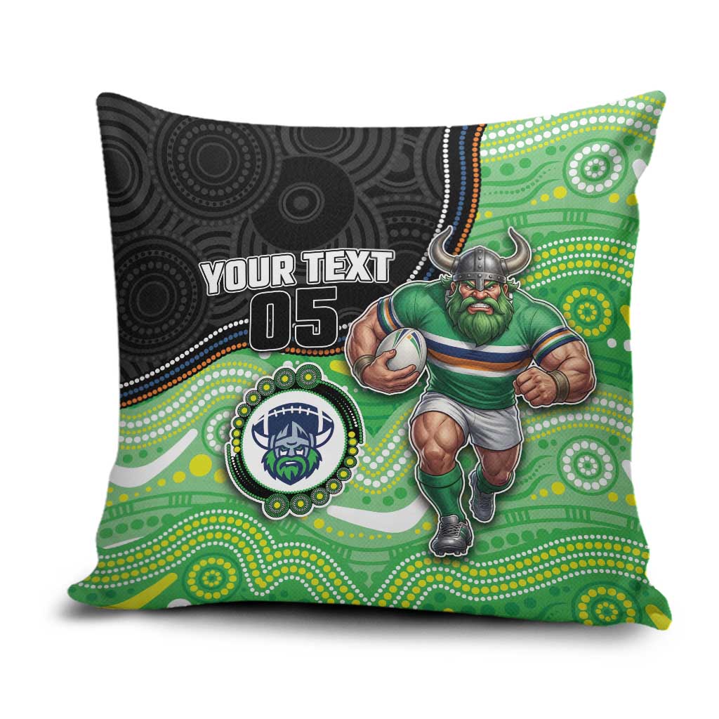 Custom Raiders Pillow Cover Viking Mascot With Aboriginal Indigenous
