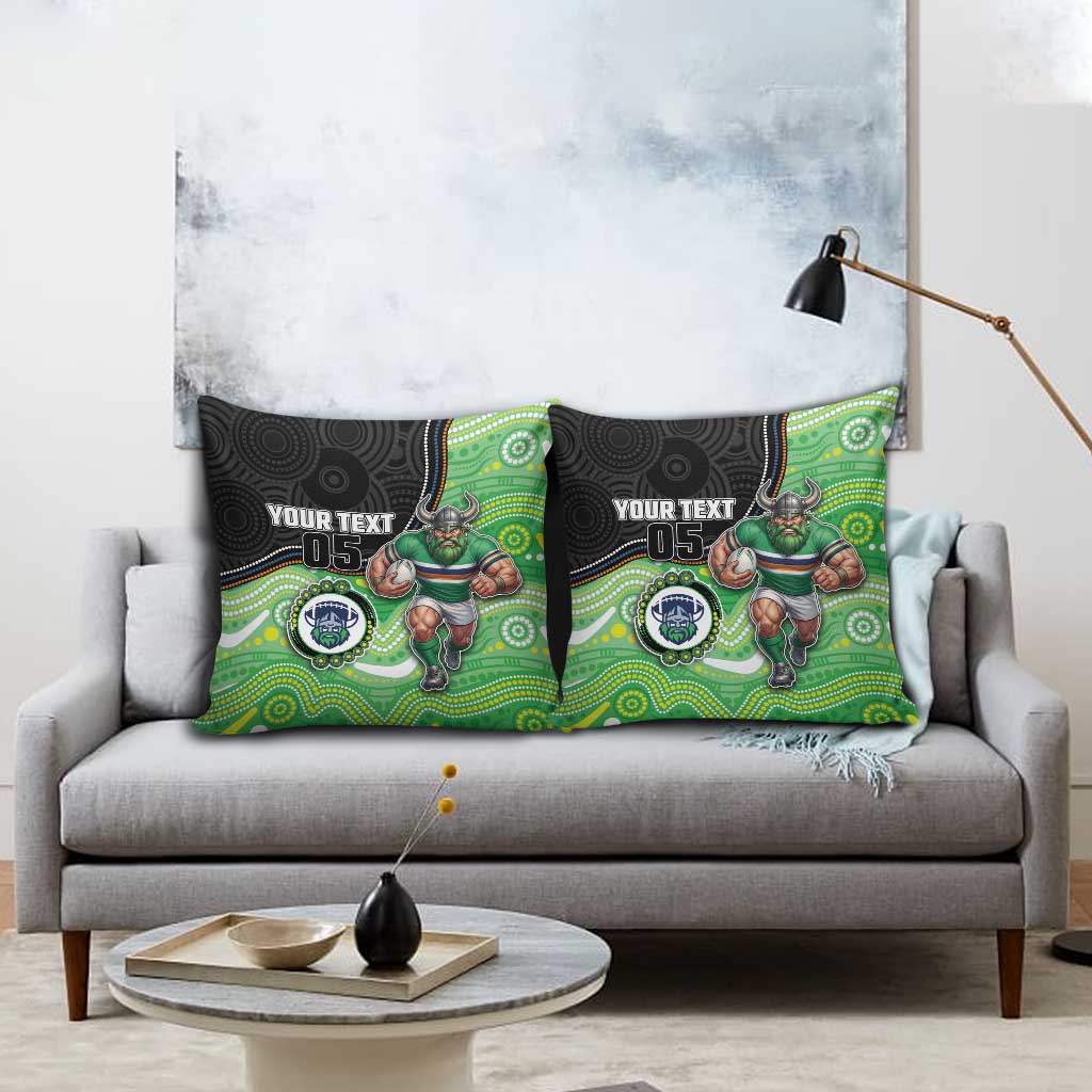 Custom Raiders Pillow Cover Viking Mascot With Aboriginal Indigenous