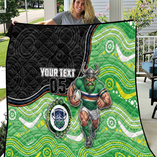 Custom Raiders Quilt Viking Mascot With Aboriginal Indigenous