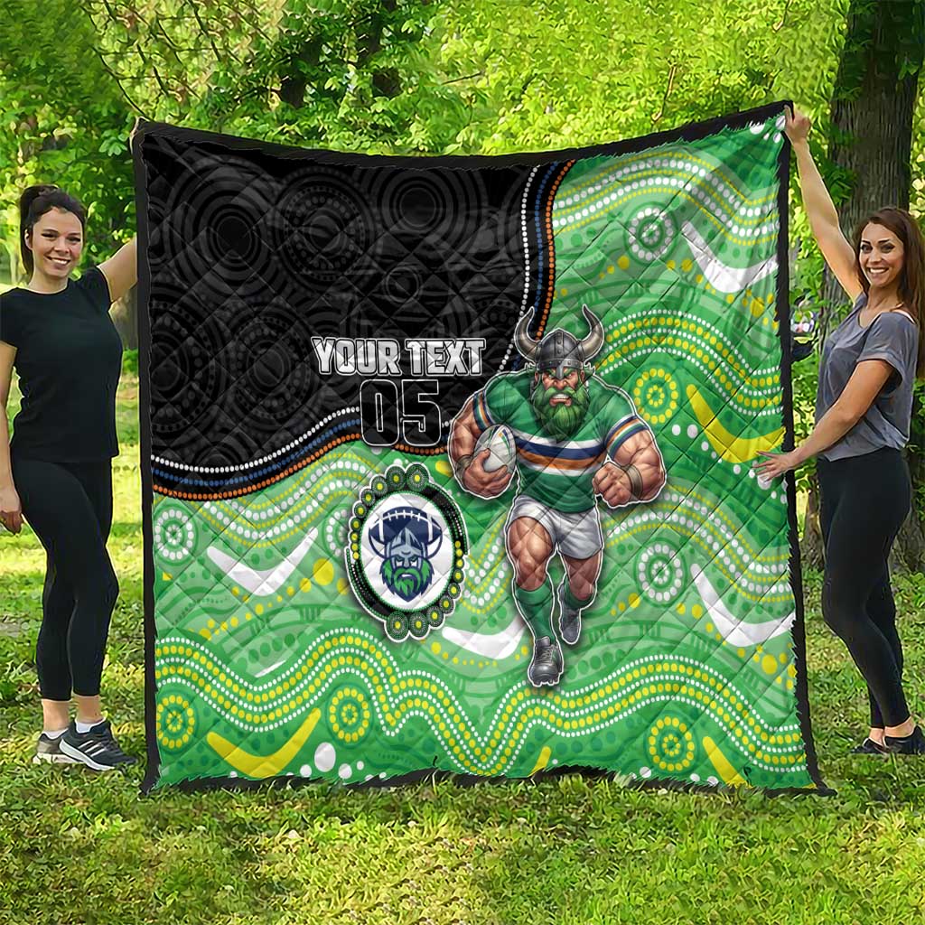 Custom Raiders Quilt Viking Mascot With Aboriginal Indigenous