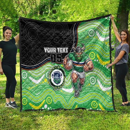 Custom Raiders Quilt Viking Mascot With Aboriginal Indigenous