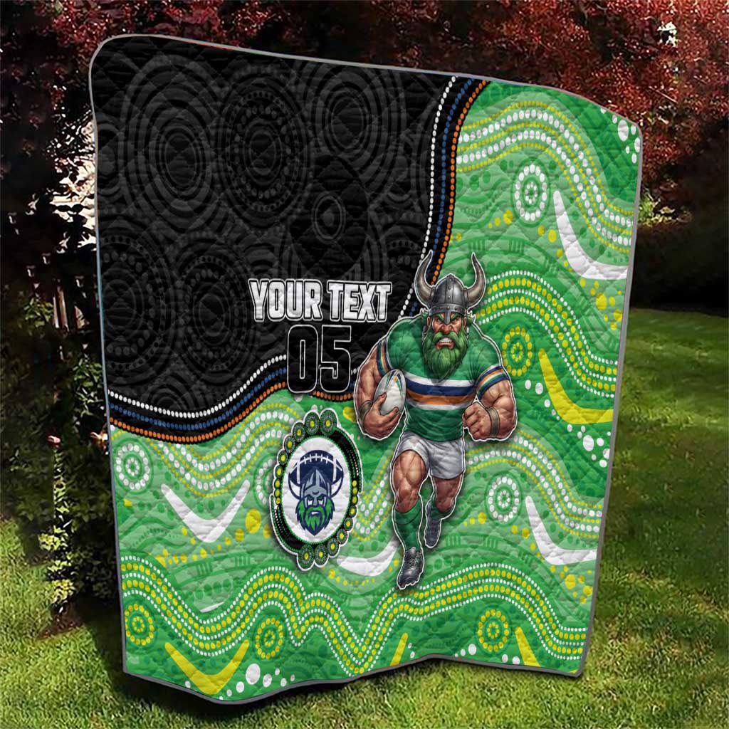 Custom Raiders Quilt Viking Mascot With Aboriginal Indigenous