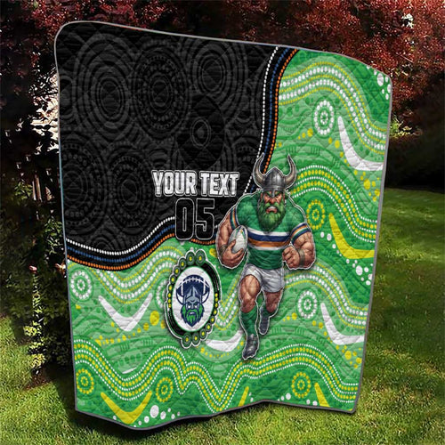 Custom Raiders Quilt Viking Mascot With Aboriginal Indigenous