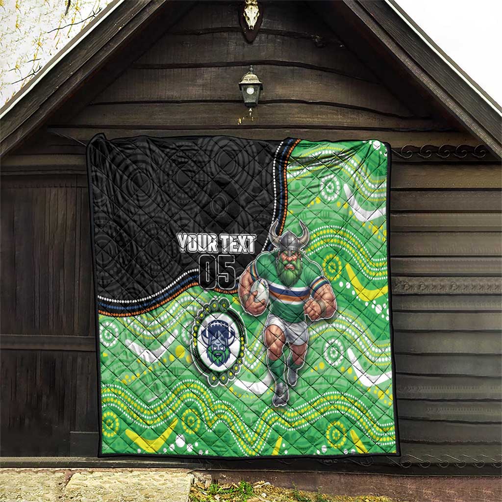 Custom Raiders Quilt Viking Mascot With Aboriginal Indigenous