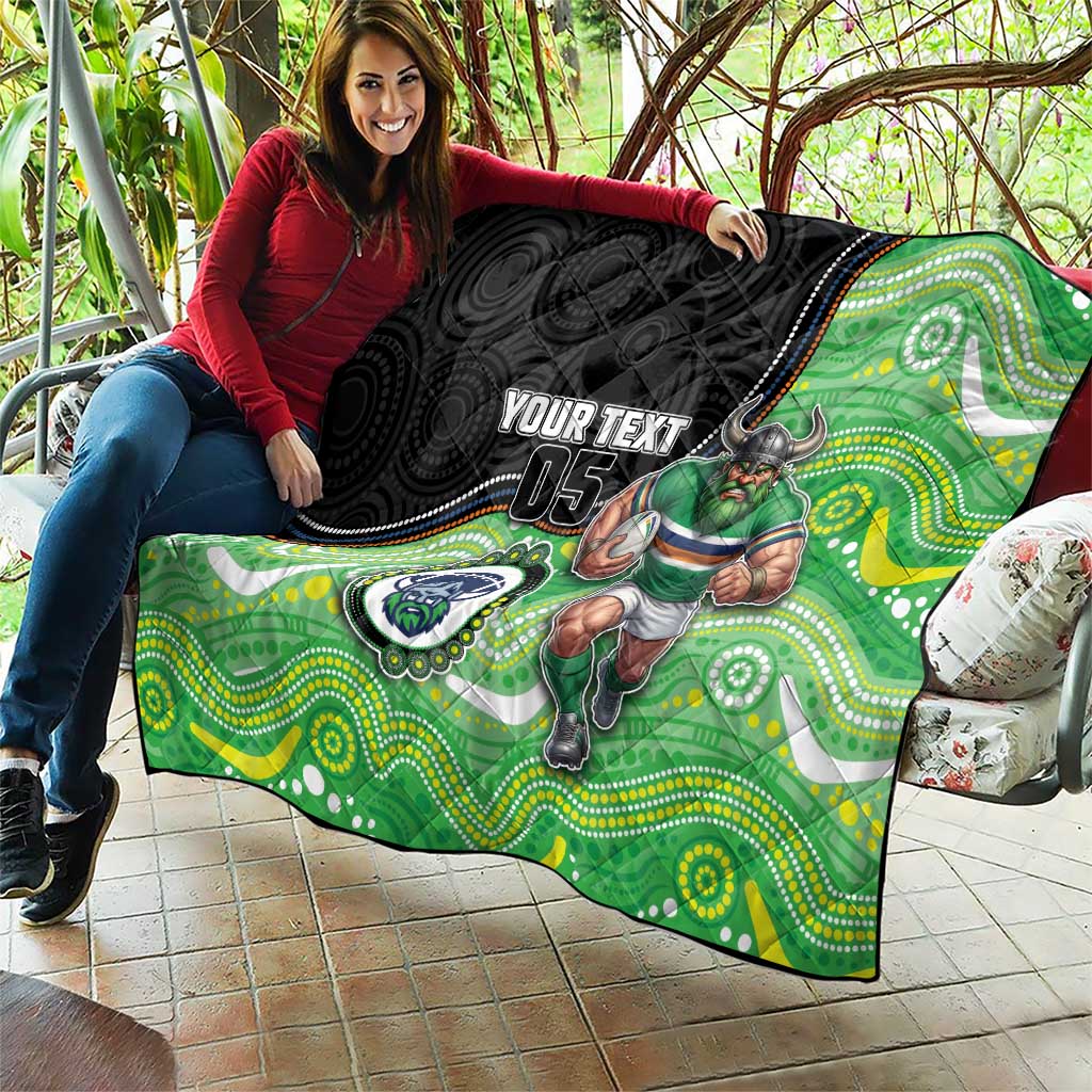 Custom Raiders Quilt Viking Mascot With Aboriginal Indigenous