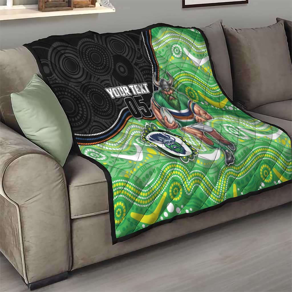 Custom Raiders Quilt Viking Mascot With Aboriginal Indigenous