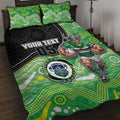 Custom Raiders Quilt Bed Set Viking Mascot With Aboriginal Indigenous