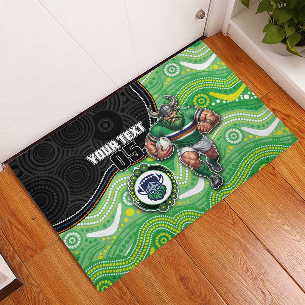Custom Raiders Rubber Doormat Viking Mascot With Aboriginal Indigenous