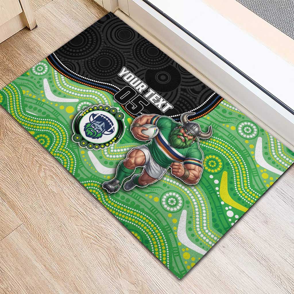 Custom Raiders Rubber Doormat Viking Mascot With Aboriginal Indigenous