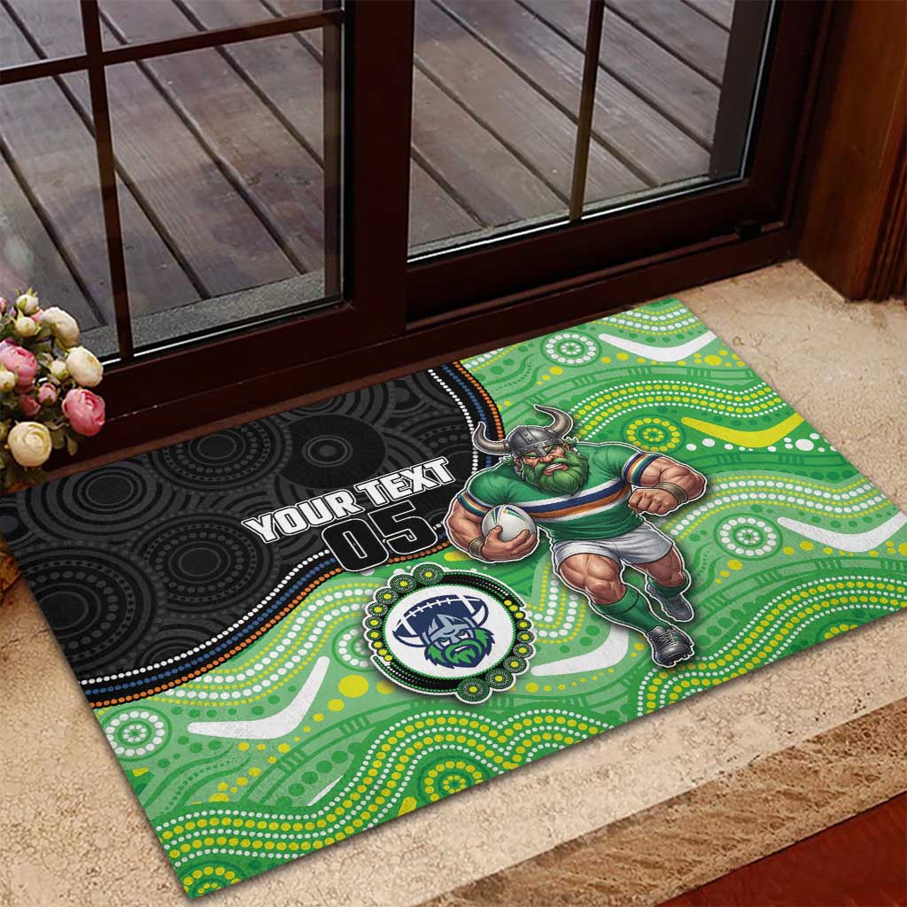 Custom Raiders Rubber Doormat Viking Mascot With Aboriginal Indigenous