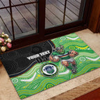 Custom Raiders Rubber Doormat Viking Mascot With Aboriginal Indigenous