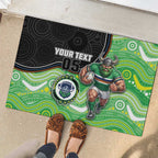 Custom Raiders Rubber Doormat Viking Mascot With Aboriginal Indigenous